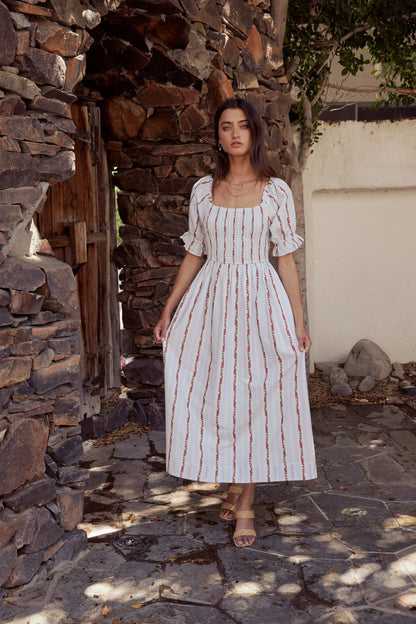 Effie Embroidered Midi Dress FINAL SALE