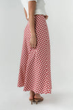 Posie Gingham Maxi Skirt in Red