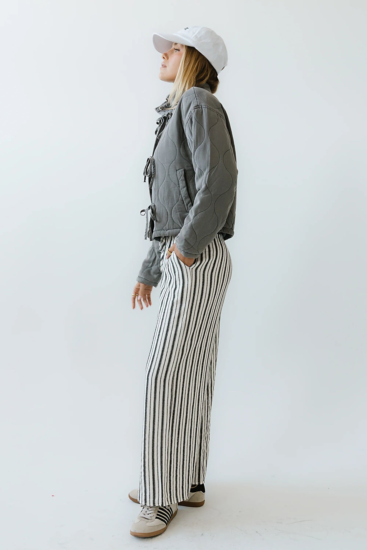 Quinn Quilted Jacket in Charcoal FINAL SALE