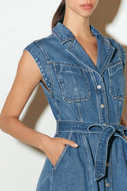 Ellery Washed Denim Midi Shirt Dress FINAL SALE