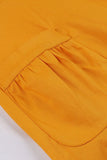 Yellow Swing V Neck Vintage Dress With Short Sleeves