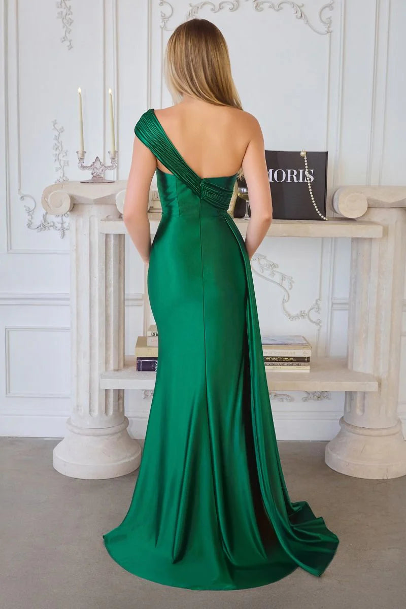 MAURA GOWN DRAPED ONE SHOULDER DRESS