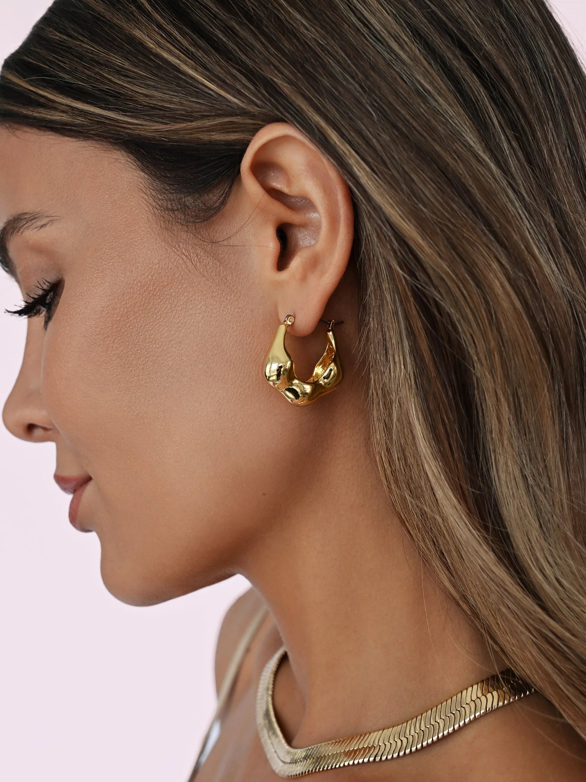Molten Metal Hoop Earrings