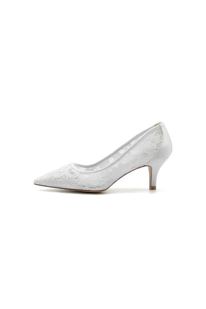 Sexy Pointed Toe High Heels with Lace Mesh Hollow Out
