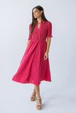 Jonas Gingham Midi Dress in Pink FINAL SALE