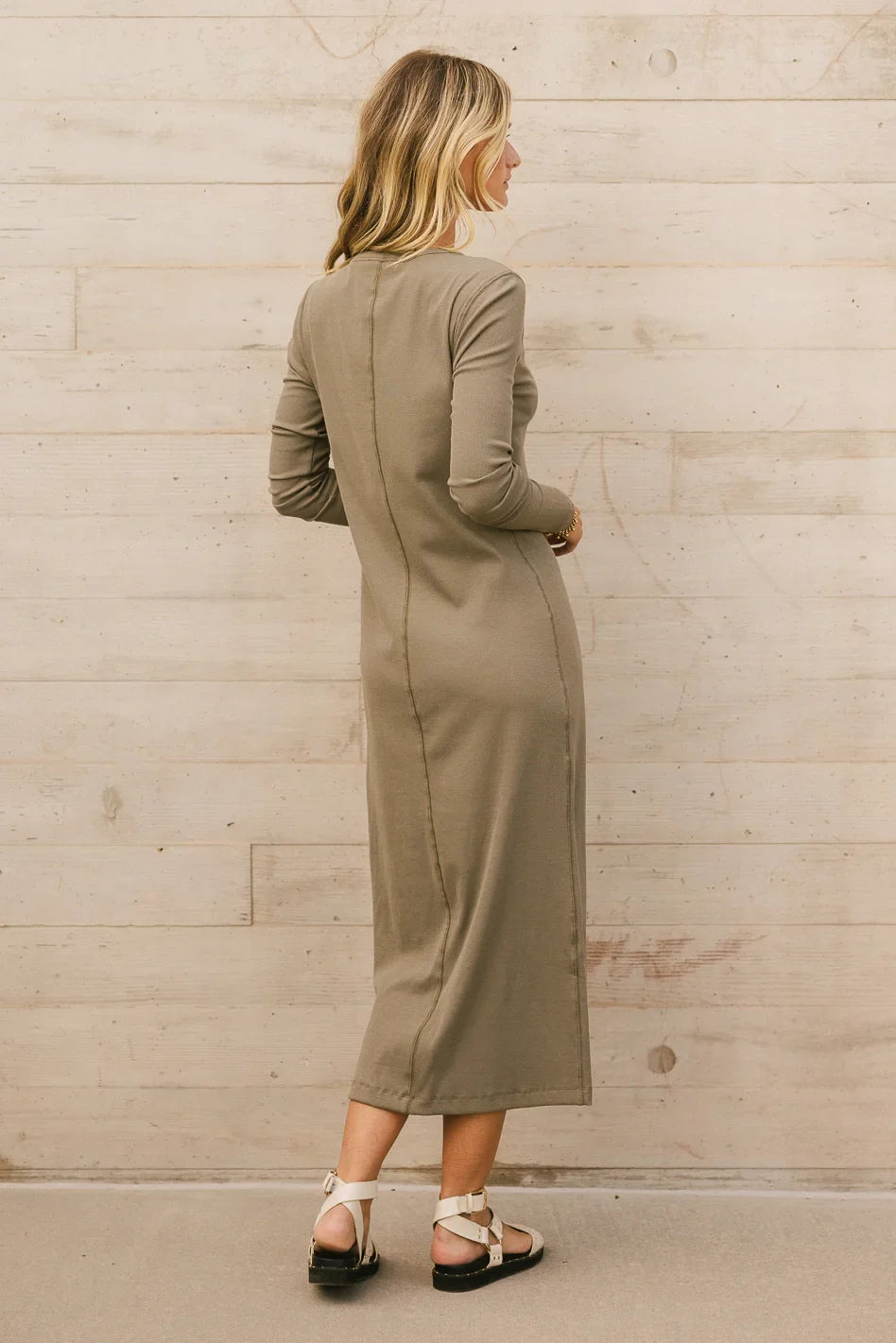 Hollis Ribbed Dress in Olive FINAL SALE