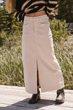 Sambria Corduroy Skirt in Khaki FINAL SALE