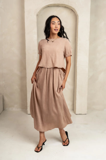 Elani Maxi Skirt in Mocha FINAL SALE