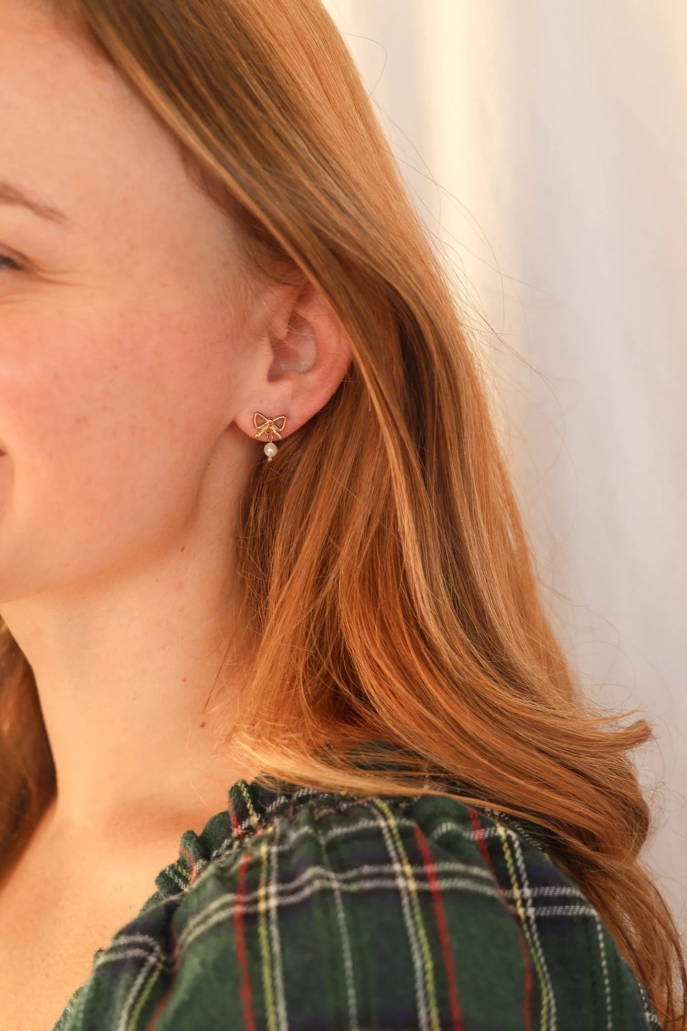 Jane Bow Pearl Drop Earring