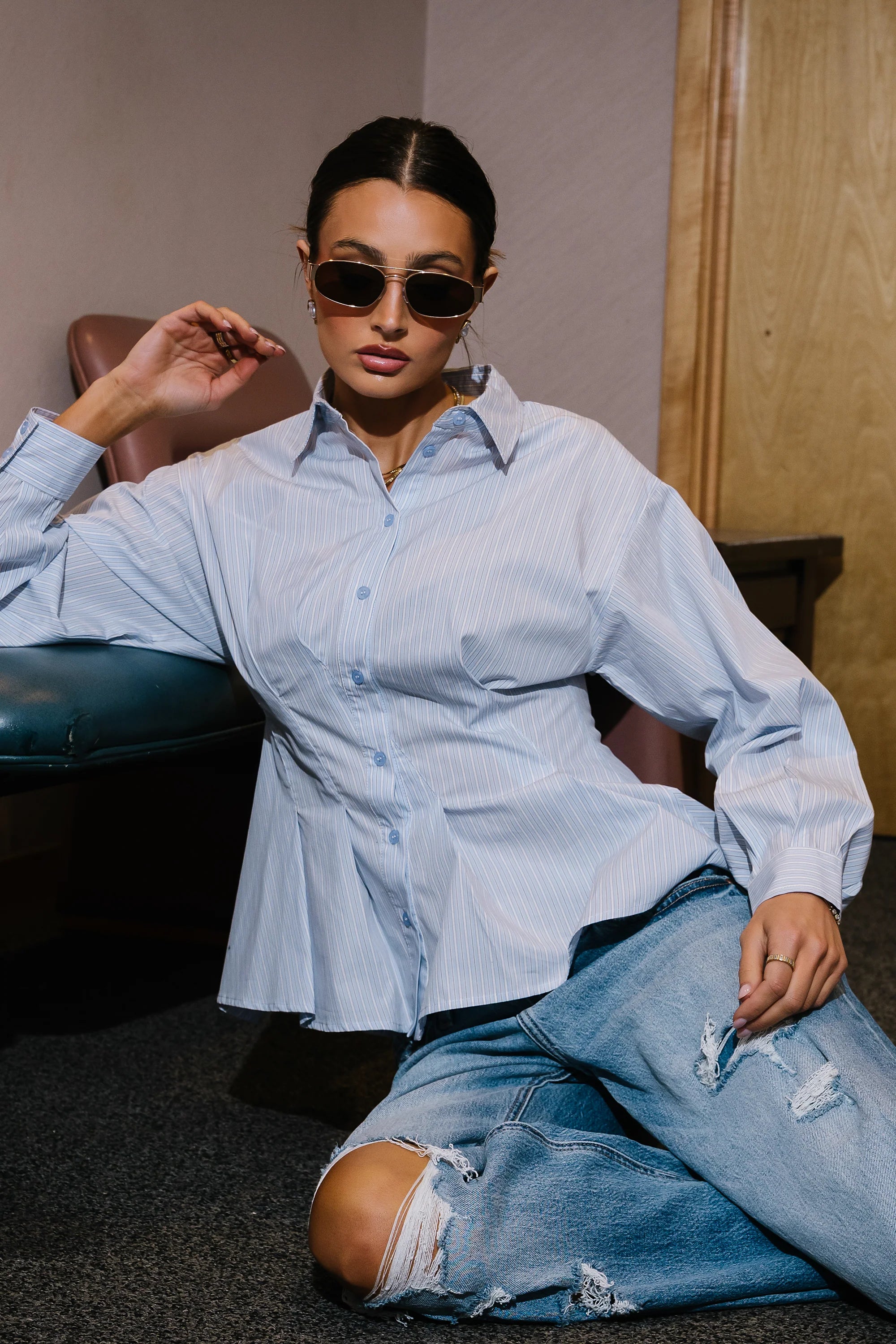 Hadley Striped Button Up
