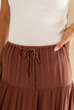 June Tiered Maxi Skirt in Brown FINAL SALE
