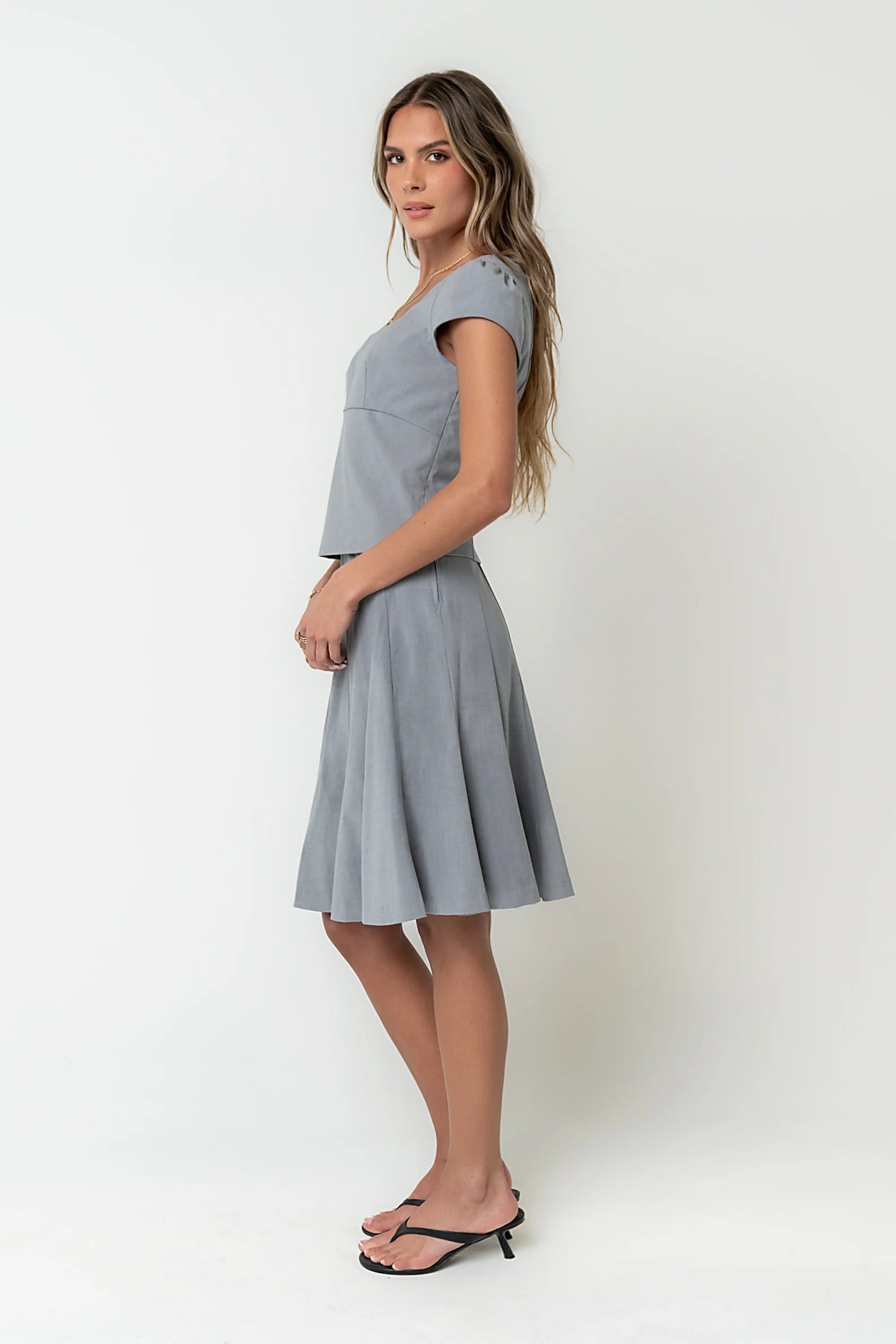 Carly Pleated Midi Skirt