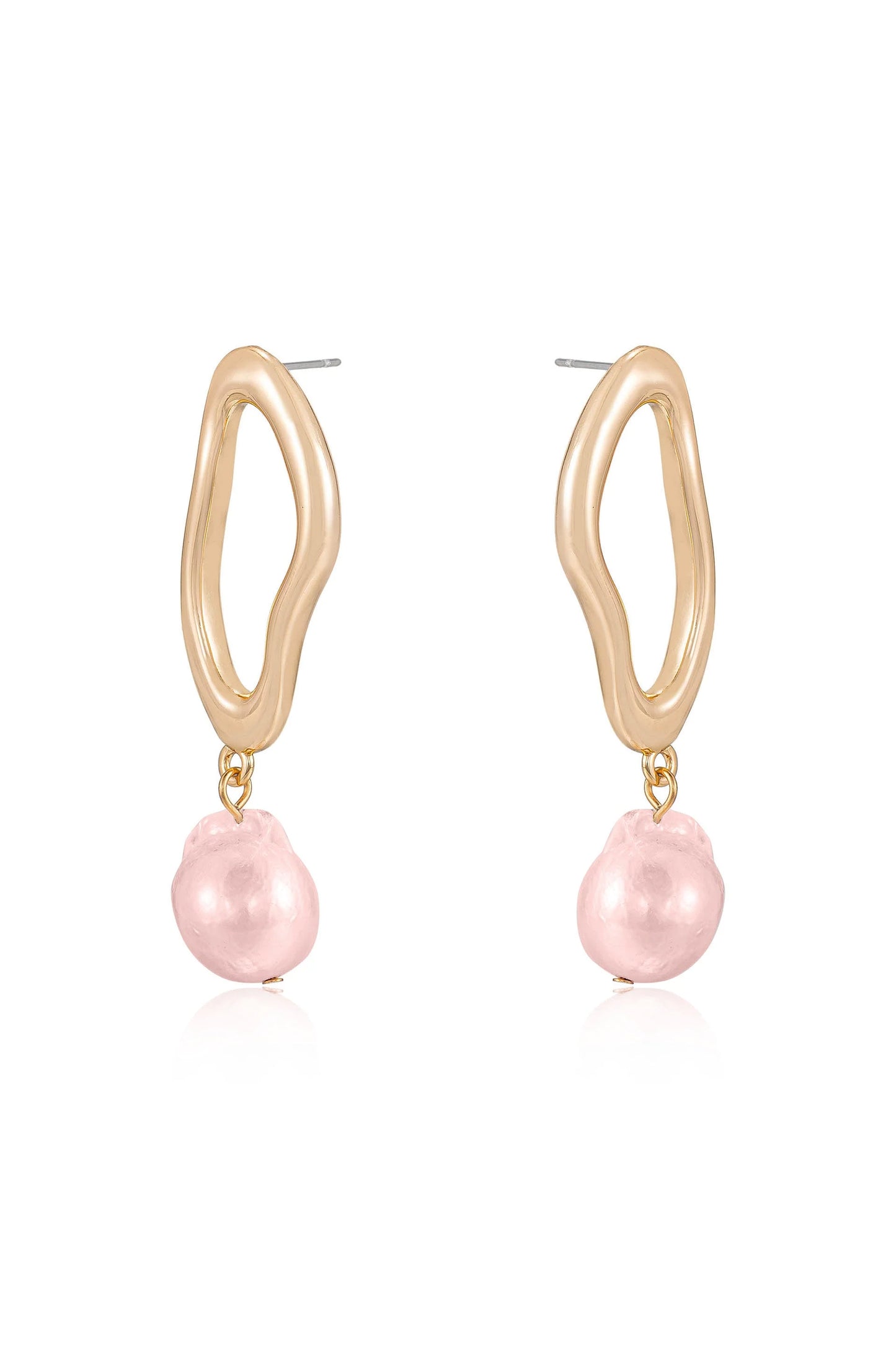 Open Circle Freshwater Pearl Earrings