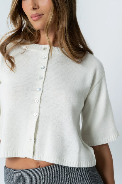 Macey Knit Sweater in Cream