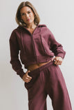 Ezra Zip Up in Burgundy FINAL SALE