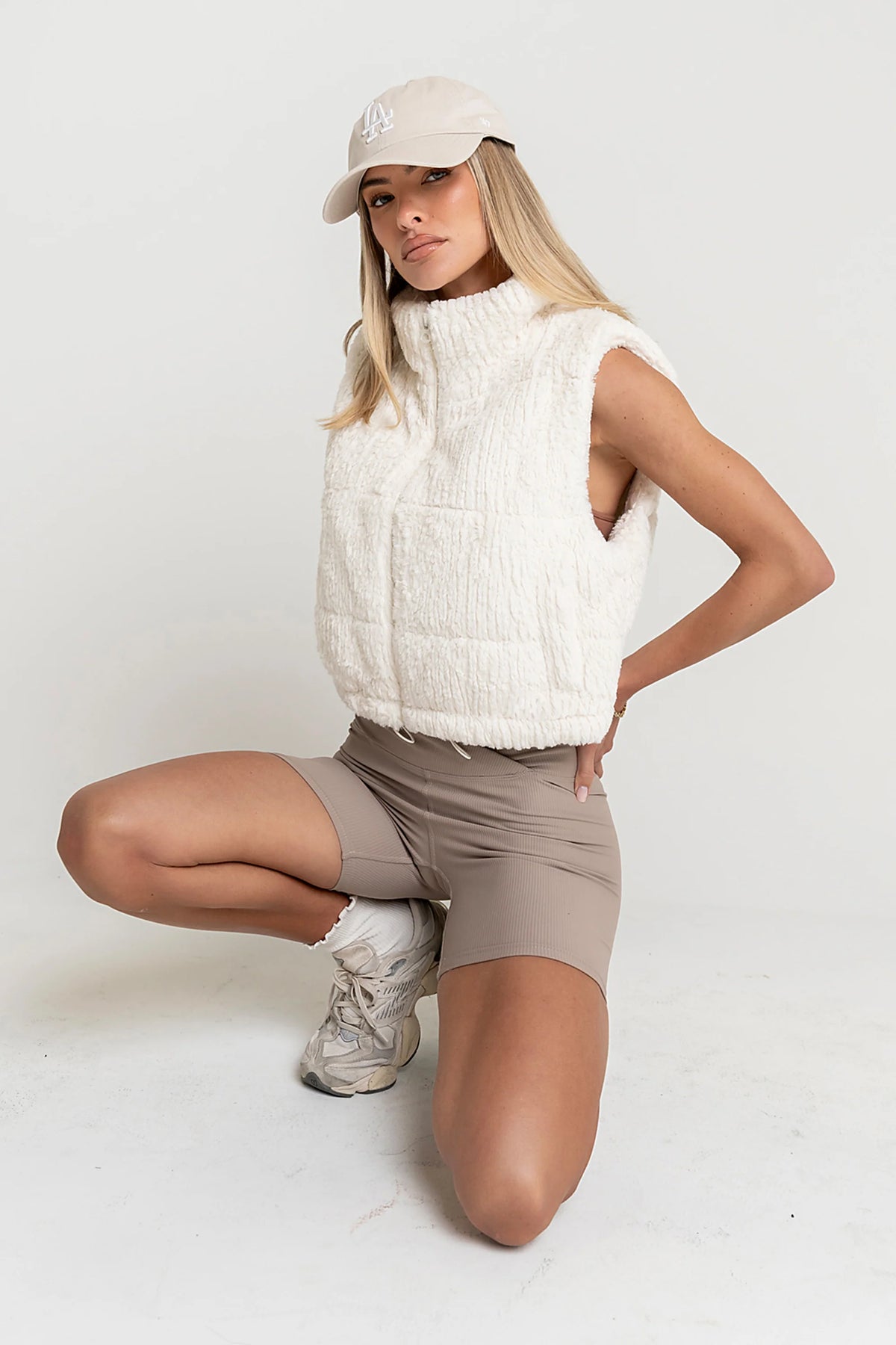 Ginny Fur Vest in Ivory