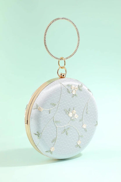 White Embroidery Handbag
