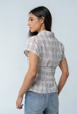 Tristan Plaid Button Up in Brown