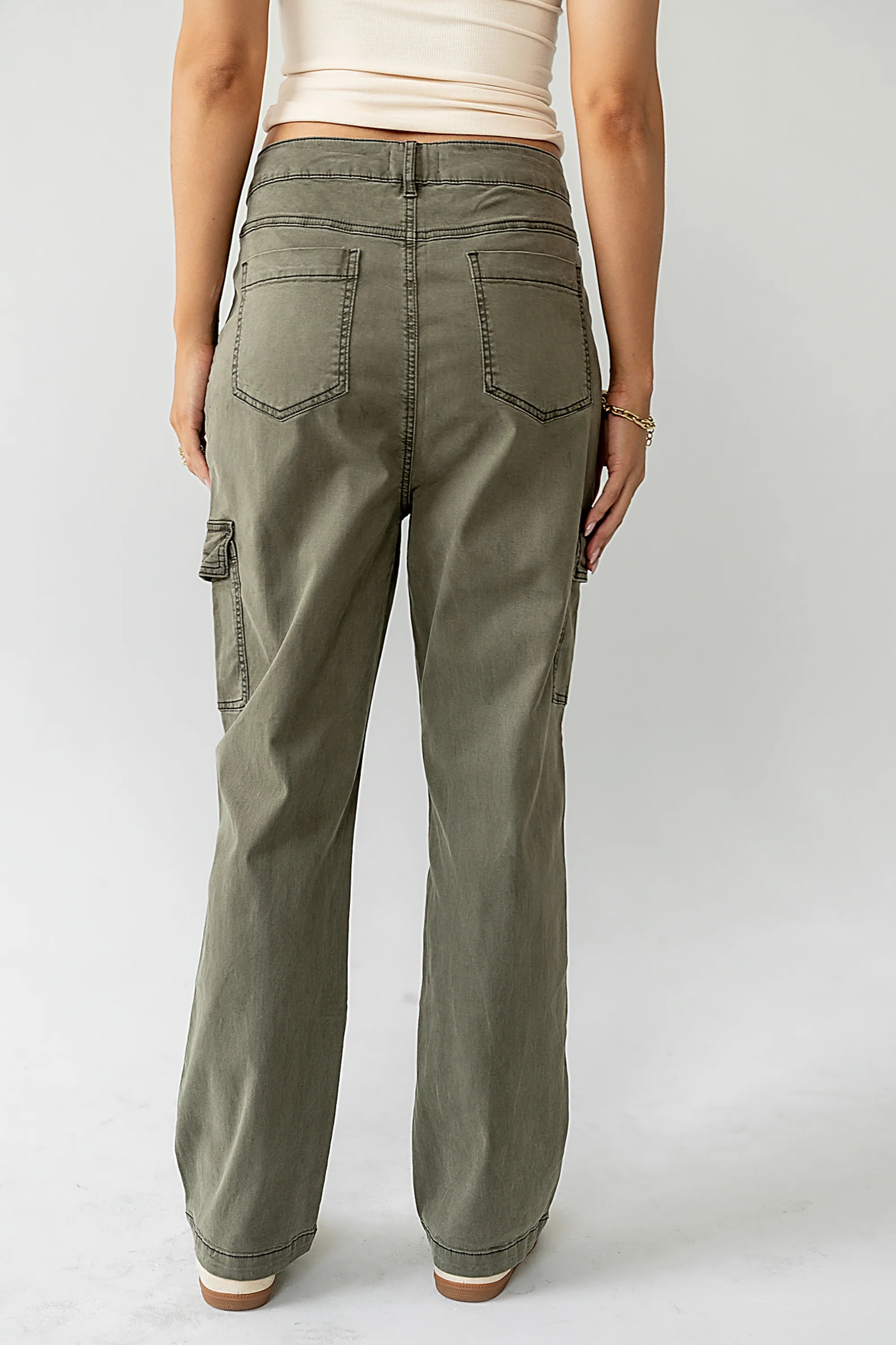 Gracie Straight Leg Pants in Olive FINAL SALE