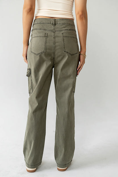 Gracie Straight Leg Pants in Olive FINAL SALE