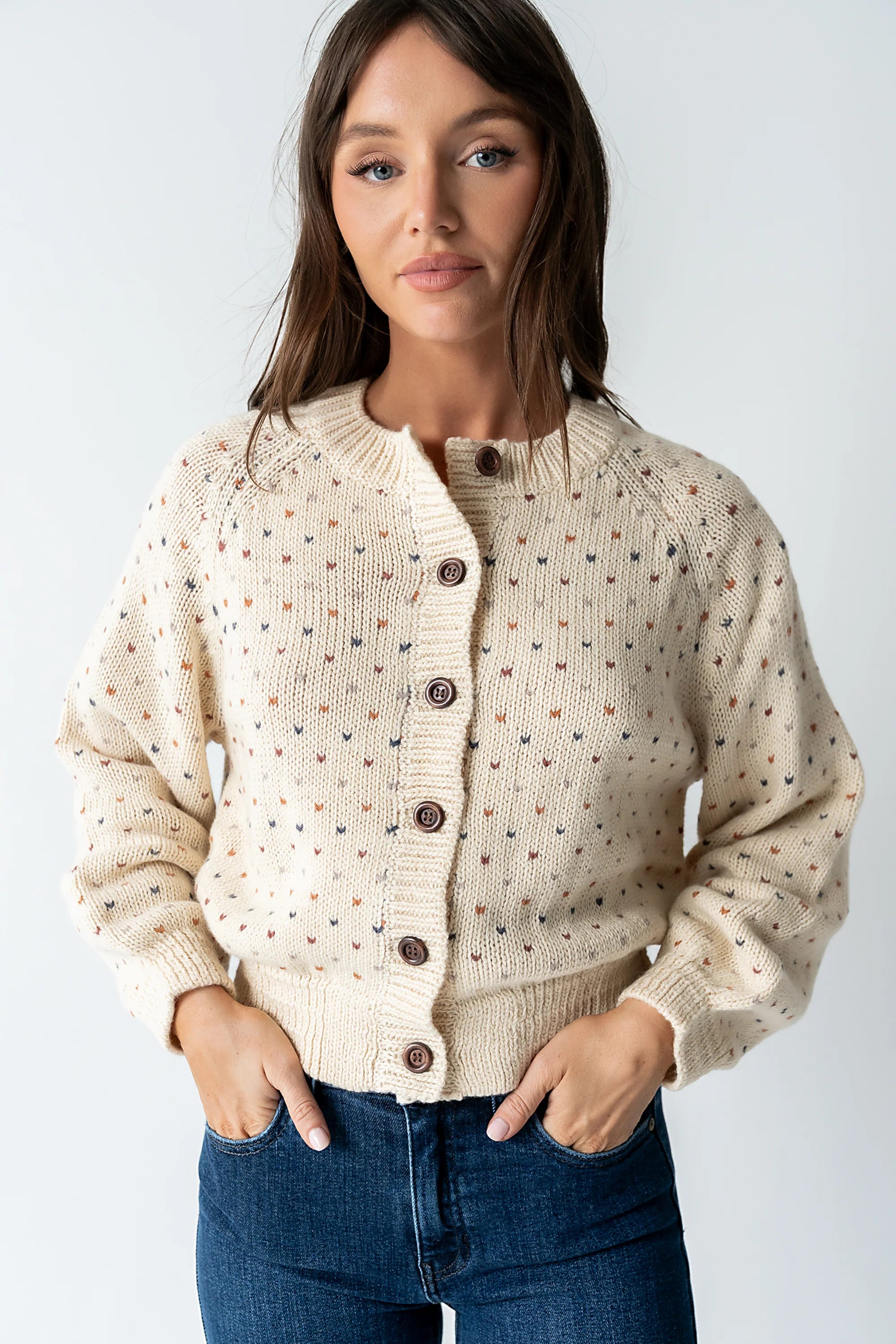 Sophie Knit Cardigan in Beige FINAL SALE