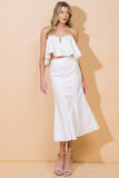 SUNSET STROLL WHITE CROP TOP SKIRT SET