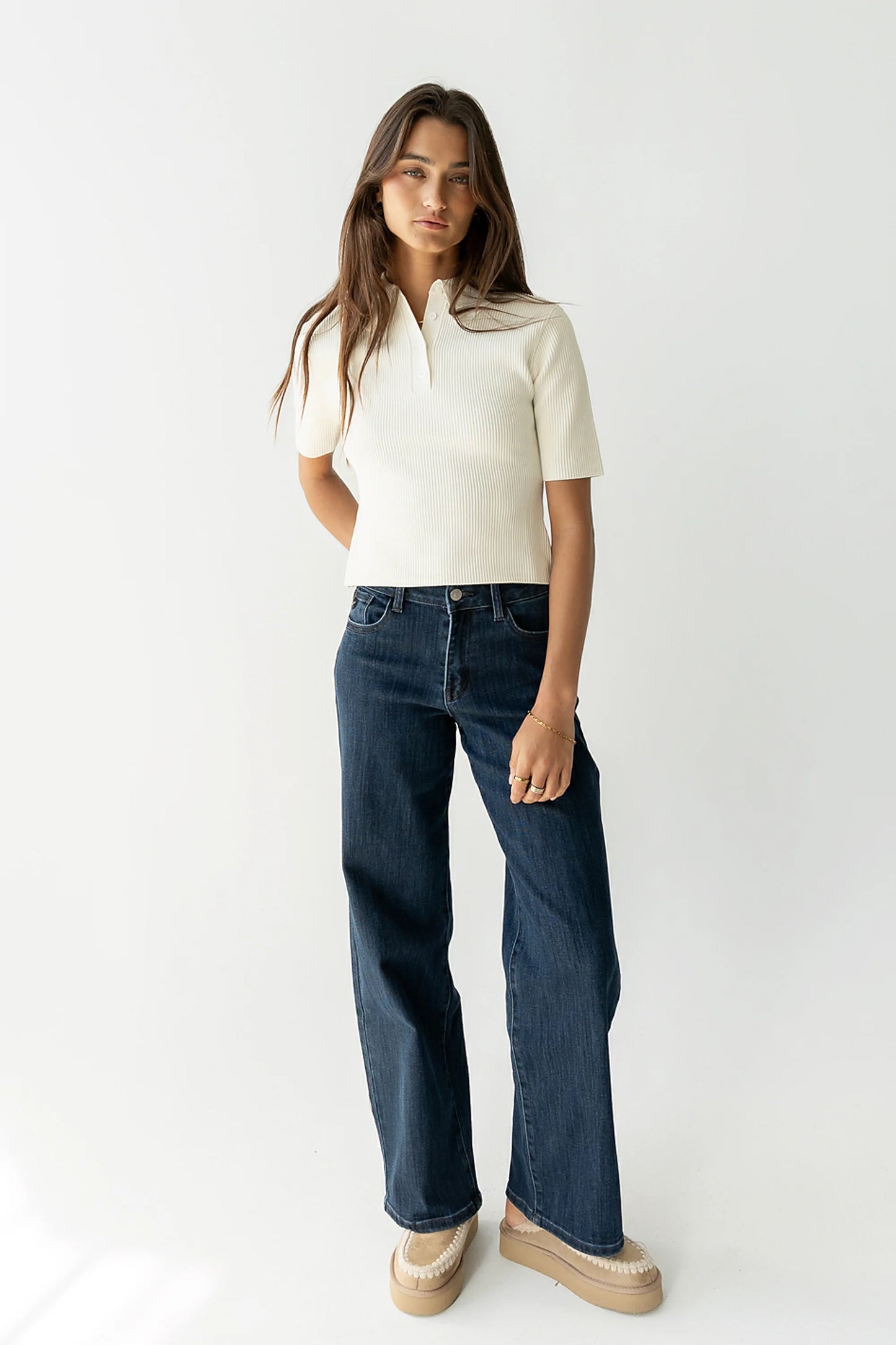 Cami Ribbed Sweater in Cream