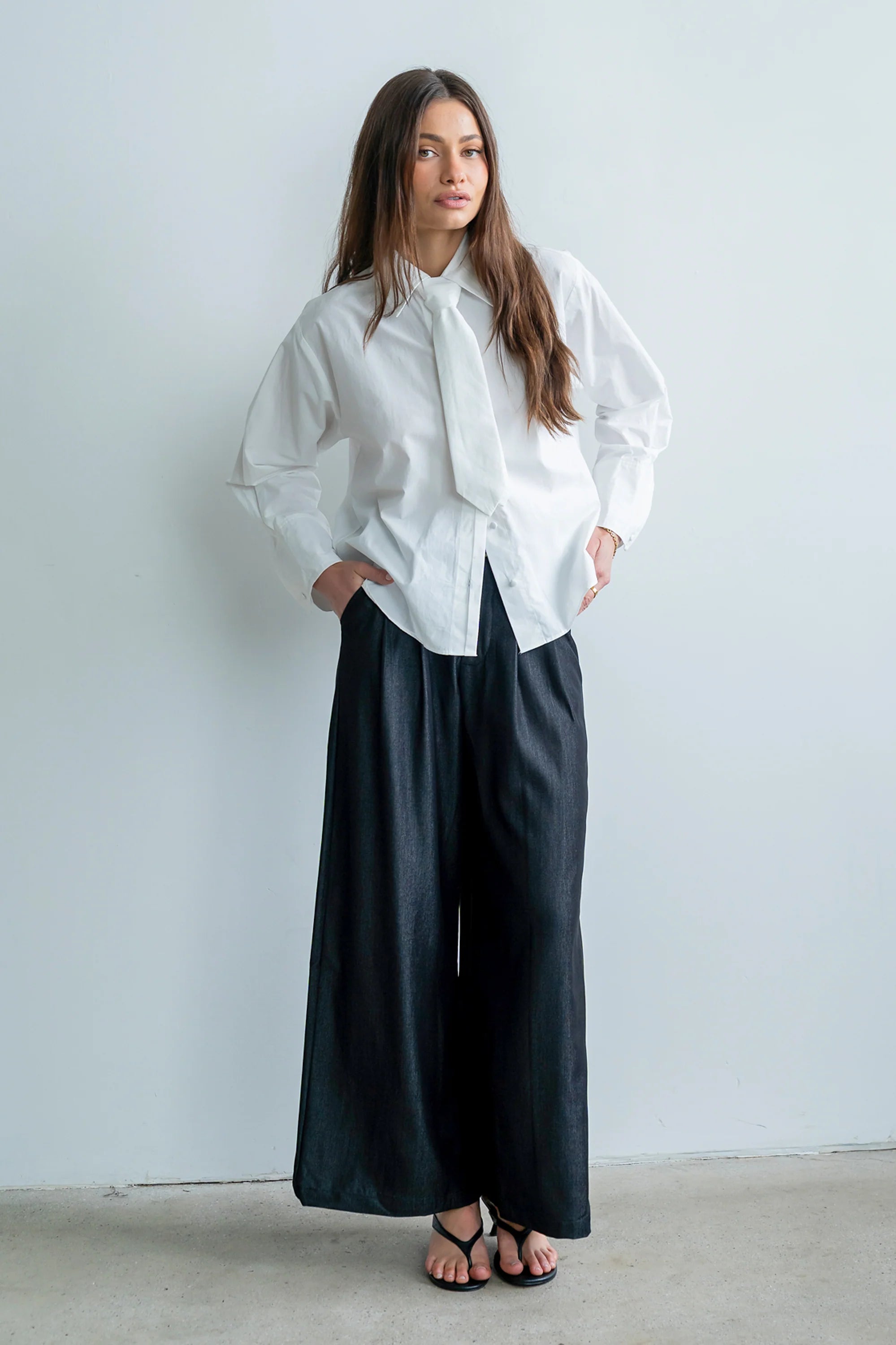Joey Pleated Pants in Black