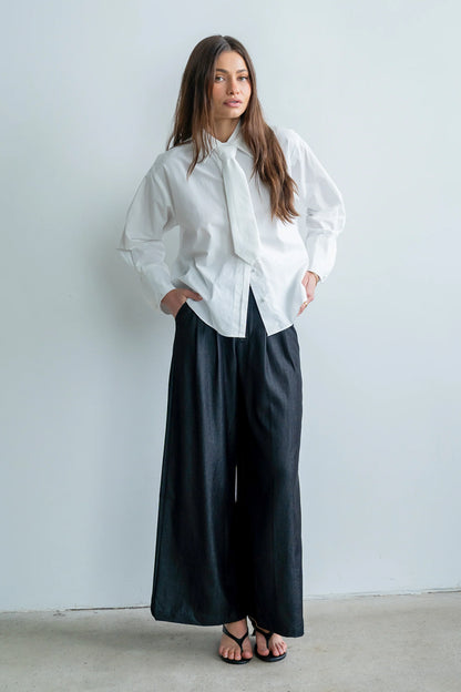 Joey Pleated Pants in Black