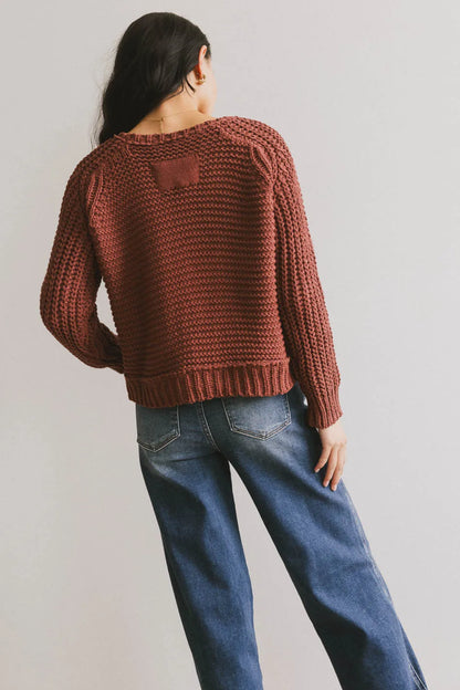 Juniper Textured Sweater in Berry FINAL SALE