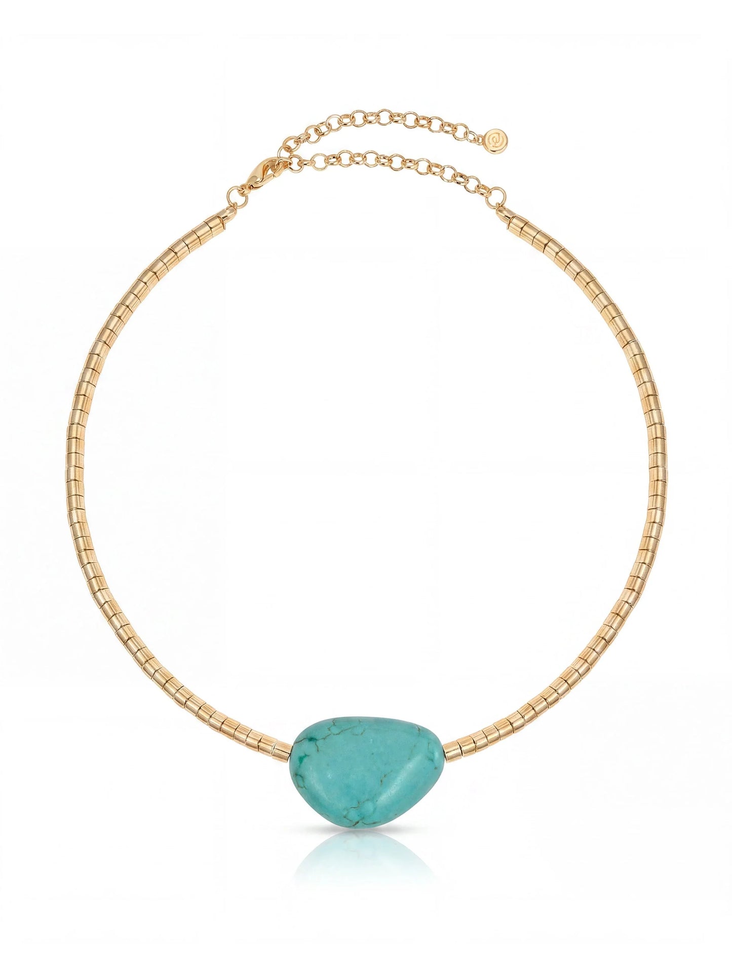 Beaded Turquoise Nugget Necklace