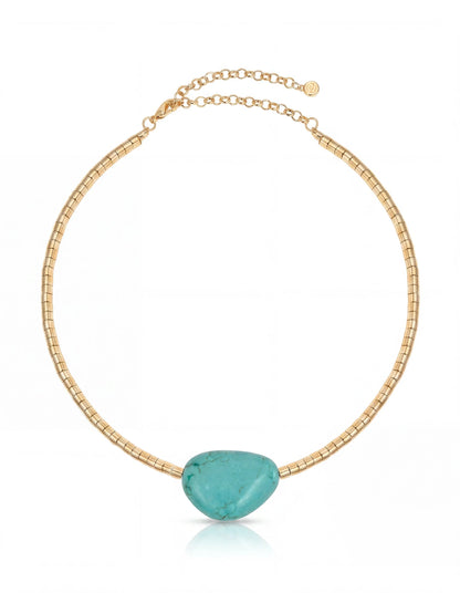 Beaded Turquoise Nugget Necklace