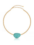 Beaded Turquoise Nugget Necklace