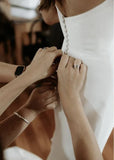 Mermaid Satin Sleeveless Wedding Dress With Sweep Train