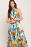 CERAMIC FLORA PRINTED MIDI DRESS