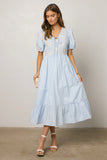 Jozette Floral Midi Dress in Blue FINAL SALE