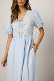 Jozette Floral Midi Dress in Blue FINAL SALE