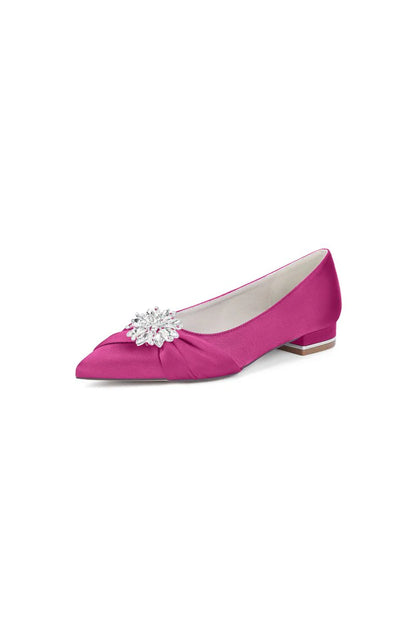 Champagne High Heels with Crystal Flower Embellishment