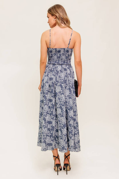 ORDINARY IS OVERRATED DENIM BLUE MIDI DRESS