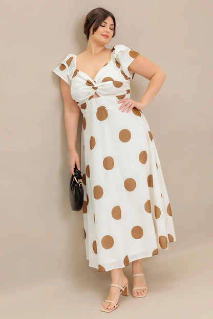 MOJITO MOOD POLKA DOT MIDI DRESS