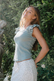 Kaitlyn Embroidered Top in Blue