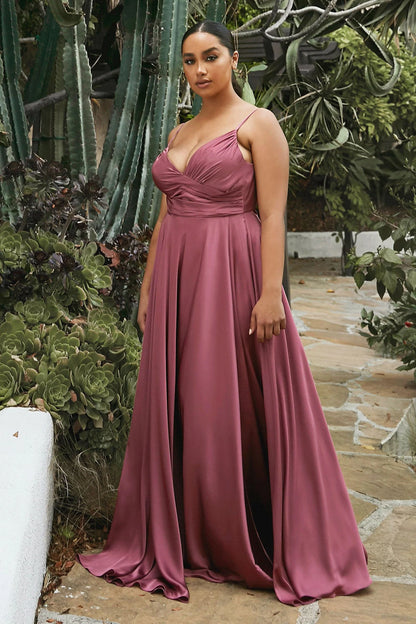 ERICA GOWN SOFT SATIN A LINE DRESS
