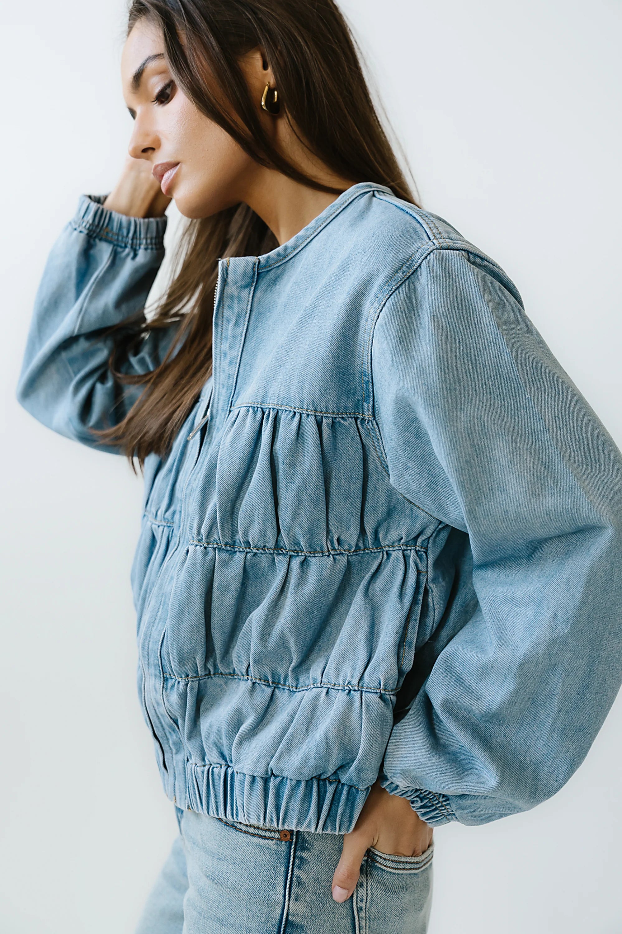 Juney Cinched Denim Jacket FINAL SALE