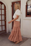 Rain Striped Maxi Skirt in Rust FINAL SALE