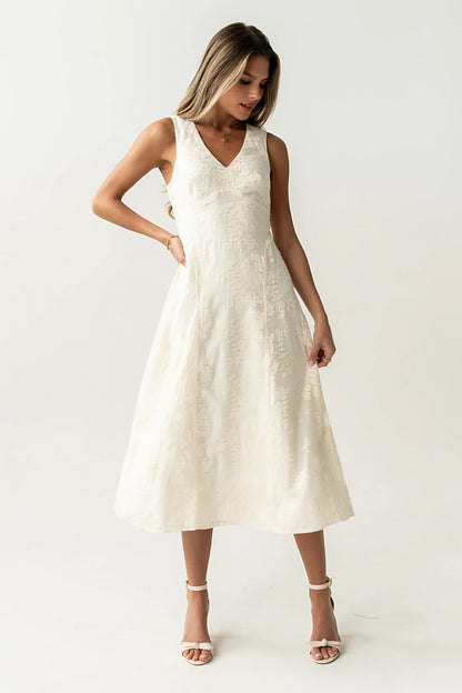 Ariel Embroidered Midi Dress