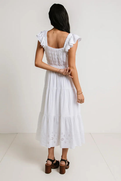 Maxton Midi Dress in White FINAL SALE