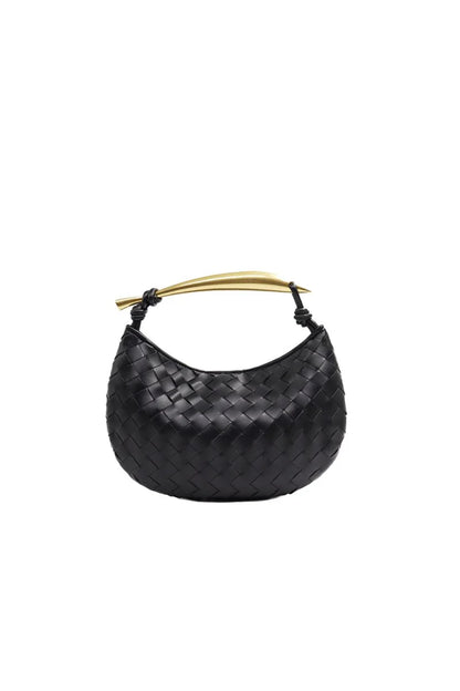 Womens Woven Dumpling Clutch Bag
