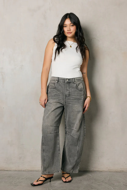Lisette Barrel Jean in Grey FINAL SALE