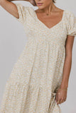 Amelia Ditsy Floral Dress in Yellow FINAL SALE