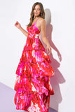 BEYOND AMAZING RED PLEATED MAXI DRESS